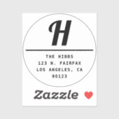 Transparant zwart-wit retouradres sticker (Vel)