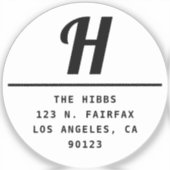 Transparant zwart-wit retouradres sticker (Voorkant)