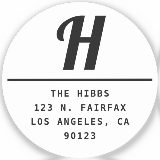 Transparant zwart-wit retouradres sticker (Voorkant)