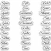 Transparante 30 voornamen | Elegante kalligrafie Sticker (Voorkant)