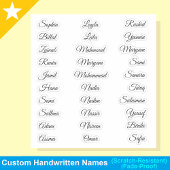 Transparante 30 voornamen | Elegante kalligrafie Sticker