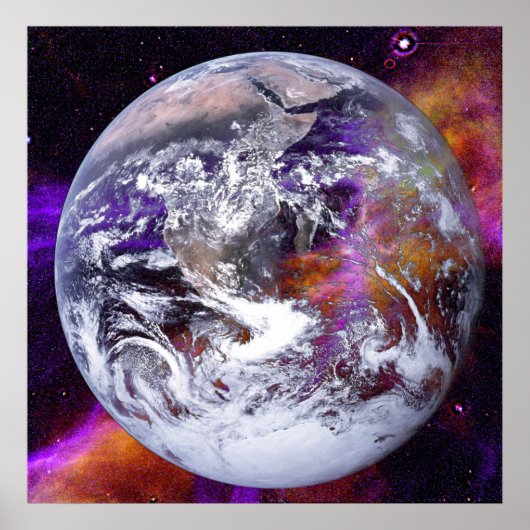 Transparante aarde in nevel poster (Voorkant)