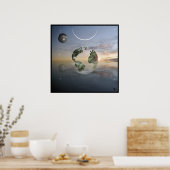 Transparante Aarde Poster (Keuken)