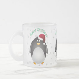 Transparante achtergrond voor prettige kerstpinguï matglas koffiemok