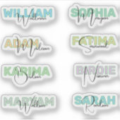 Transparante Achternamen, Moderne Waterdichte Stic Sticker (Voorkant)
