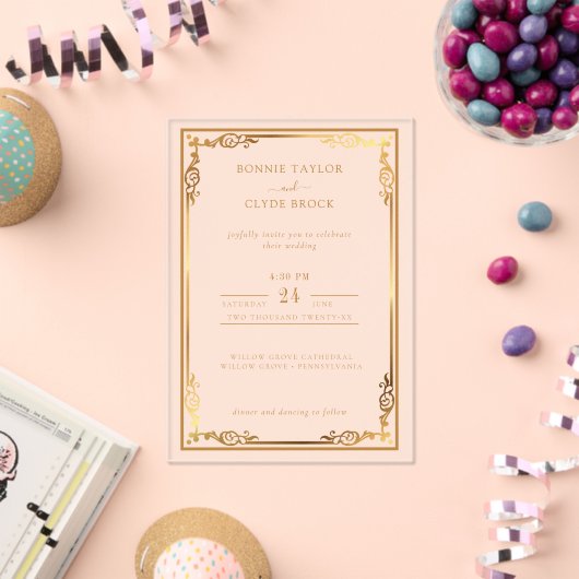 Transparante acryl uitnodiging met luxe minimale s (Insitu (Viering))