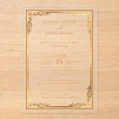 Transparante acryl uitnodiging met luxe minimale s (Voorkant)