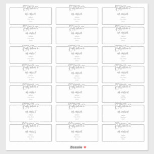 Transparante Adresetiketten voor gasten, stijlvol  Sticker