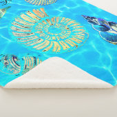 Transparante Aqua Turquoise Zee Waterschillen Sherpa Deken (3/4)