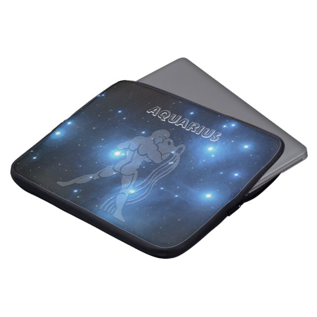 Transparante aquarius laptop sleeve (Voorkant top)