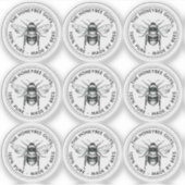 Transparante Bijenlabel voor kaarsen, potten en ra Sticker (Voorkant)
