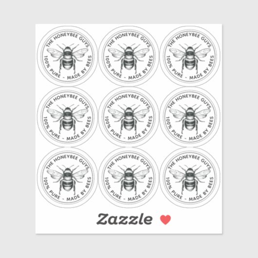 Transparante Bijenlabel voor kaarsen, potten en ra Sticker (Vel)