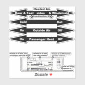 Transparante binnenkant Venster Decale AirCooledVa Sticker (Vel)