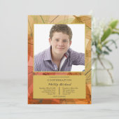 Transparante Bladeren Val Foto Uitnodiging (Staand voorkant)