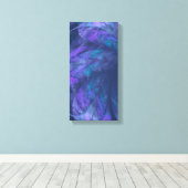 Transparante blauwe bloemblaadjes fractaal canvas afdruk (Insitu (Houten vloer))