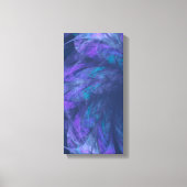 Transparante blauwe bloemblaadjes fractaal canvas afdruk (Voorkant)