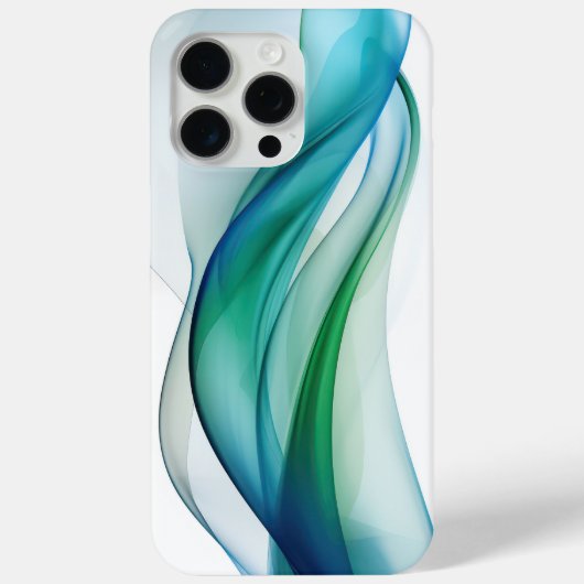 Transparante blauwe en groene vormen Case-Mate iPhone case (Achterkant)