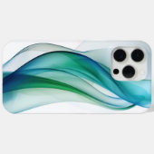 Transparante blauwe en groene vormen Case-Mate iPhone case (Achterkant (horizontaal))