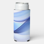 Transparante blauwe en lavendelkleurige vormen seltzer blikjeskoeler (Seltzer Achterkant)