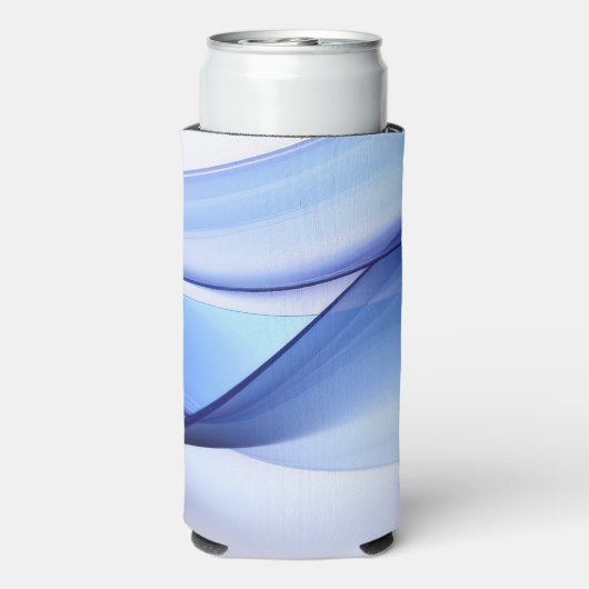 Transparante blauwe en lavendelkleurige vormen seltzer blikjeskoeler (Seltzer Achterkant)