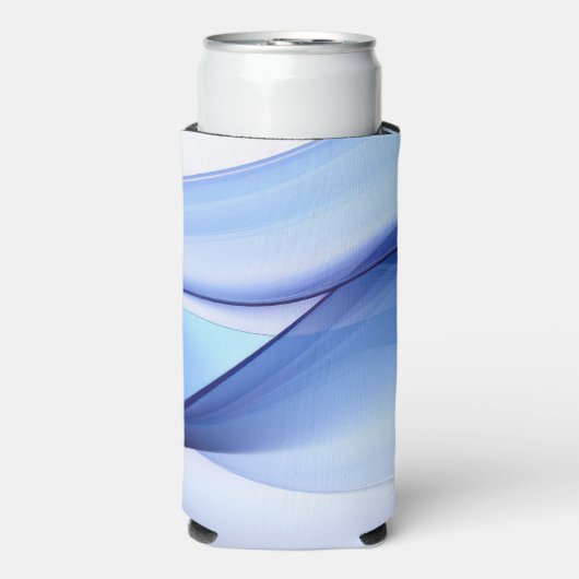 Transparante blauwe en lavendelkleurige vormen seltzer blikjeskoeler (Seltzer Voorkant)