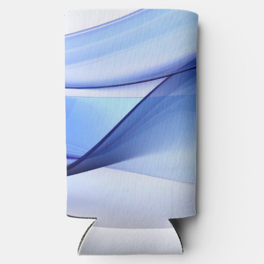 Transparante blauwe en lavendelkleurige vormen seltzer blikjeskoeler (Achterkant)