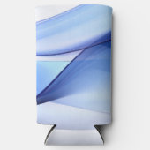 Transparante blauwe en lavendelkleurige vormen seltzer blikjeskoeler (Voorkant)