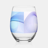 Transparante blauwe en lavendelkleurige vormen wijnglas zonder voet (Rechts)