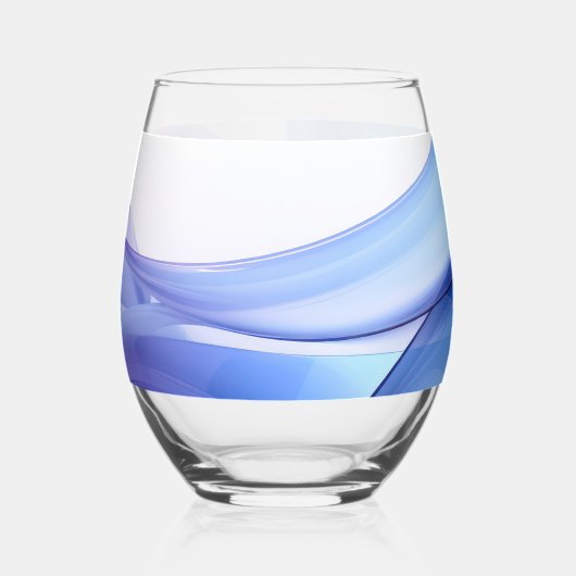 Transparante blauwe en lavendelkleurige vormen wijnglas zonder voet (Links)