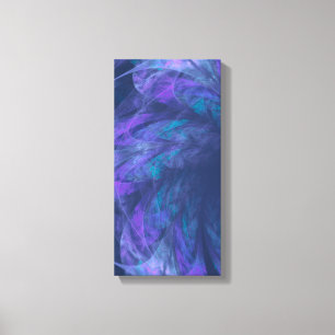 Transparante Blauwe Fractal van Bloemblaadjes Canvas Afdruk