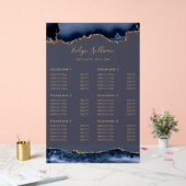 Transparante Blauwe Goud Agaat Prijslijst Acryl Bord (Huwelijk)