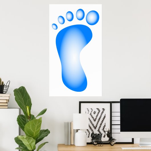 Transparante blauwe voet poster (Thuiskantoor)