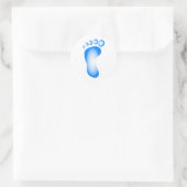 Transparante blauwe voet ronde sticker (Tas)