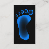 Transparante blauwe voet visitekaartje (Achterkant)