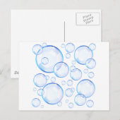 Transparante blauwe zeepbellen briefkaart (Voorkant / Achterkant)