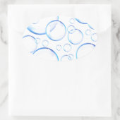 Transparante blauwe zeepbellen ovale sticker (Tas)