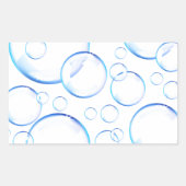 Transparante blauwe zeepbellen rechthoekige sticker (Voorkant)