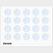 Transparante blauwe zeepbellen ronde sticker (Vel)