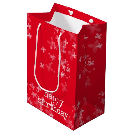 transparante bloemcollectie medium cadeauzakje (Voorkant Gekanteld)