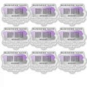 Transparante body boter etiketten zilver en Paarse Sticker (Voorkant)