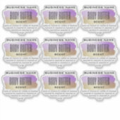 Transparante body boterlabels Paarse en gouden Sticker (Voorkant)
