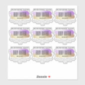 Transparante body boterlabels Paarse en gouden Sticker (Vel)