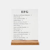 Transparante Bruiloft Gast Namen Zitkaarten Acryl Bord (Voorkant)