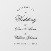 Transparante bruiloft Welkom Elegant Calligraphy Raamsticker (Vel)