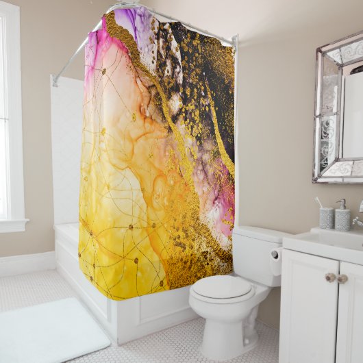 Transparante creativiteit. Abstracte wolken - ART. Douchegordijn (In situ)