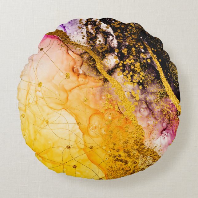 Transparante creativiteit. Abstracte wolken - ART. Rond Kussen (Voorkant)