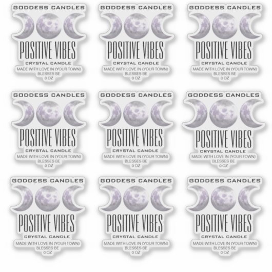 Transparante Crystal Candle Labels (Voorkant)