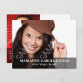 Transparante deelvenster Actor met dubbele hoofdop Briefkaart (Voorkant / Achterkant)