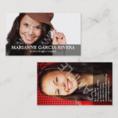 Transparante deelvenster Actor met dubbele hoofdop Visitekaartje (Voorkant / Achterkant)