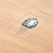 Transparante Donkere Fantasy Gotische Raambruiloft Acryl Uitnodigingen (Laagn)